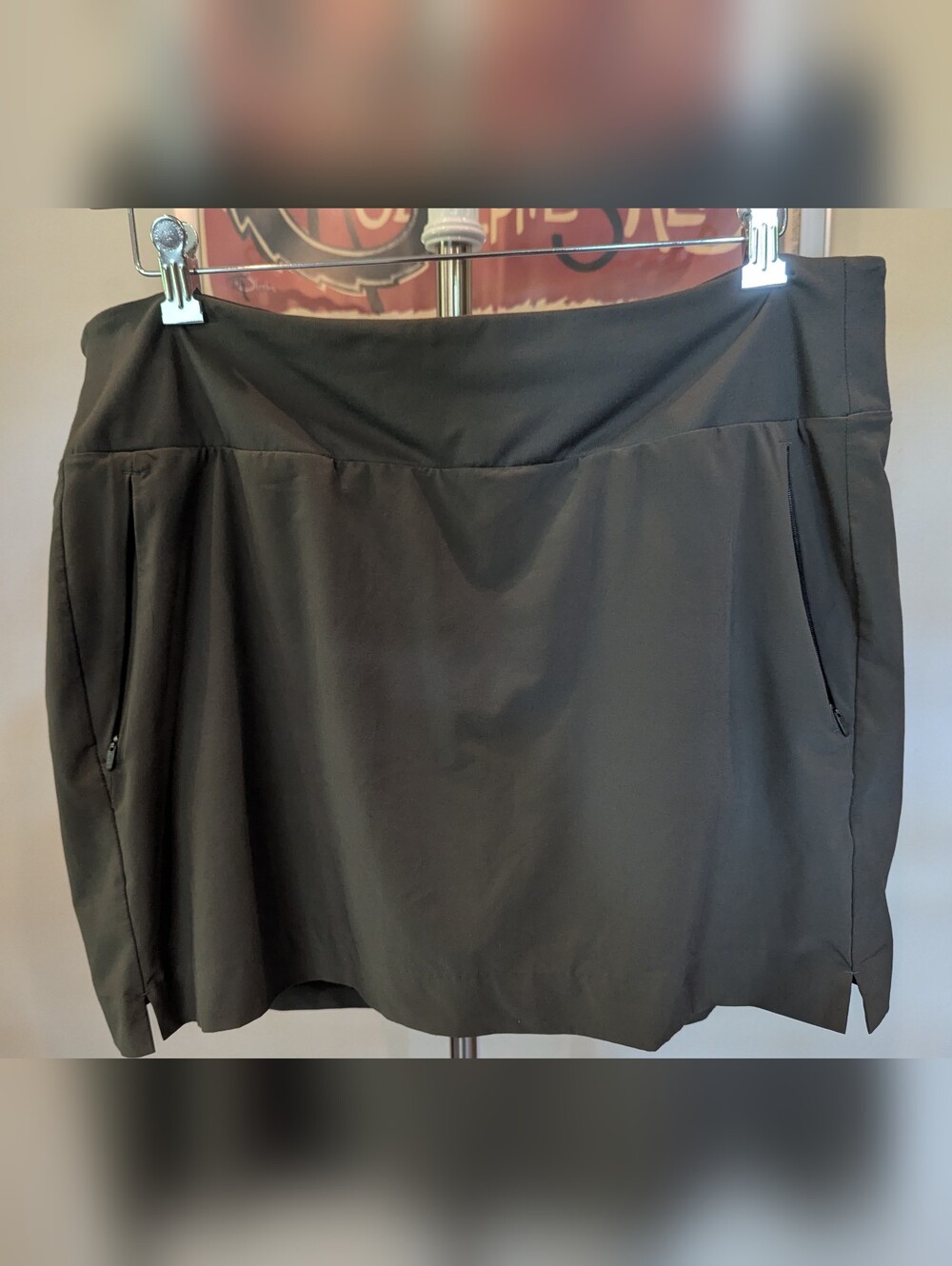 $13 Athleta Size 18 Soho Skort Black Performance Golf Travel Skirt Plus Size EUC